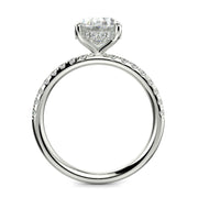 Gabrielle Oval Cut Pave Hidden Halo 4 Prong Claw Set Engagement Ring Setting - Nivetta